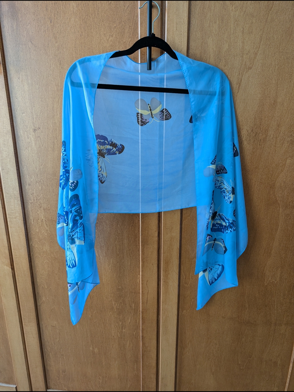Blue Butterfly Sheer Scarf